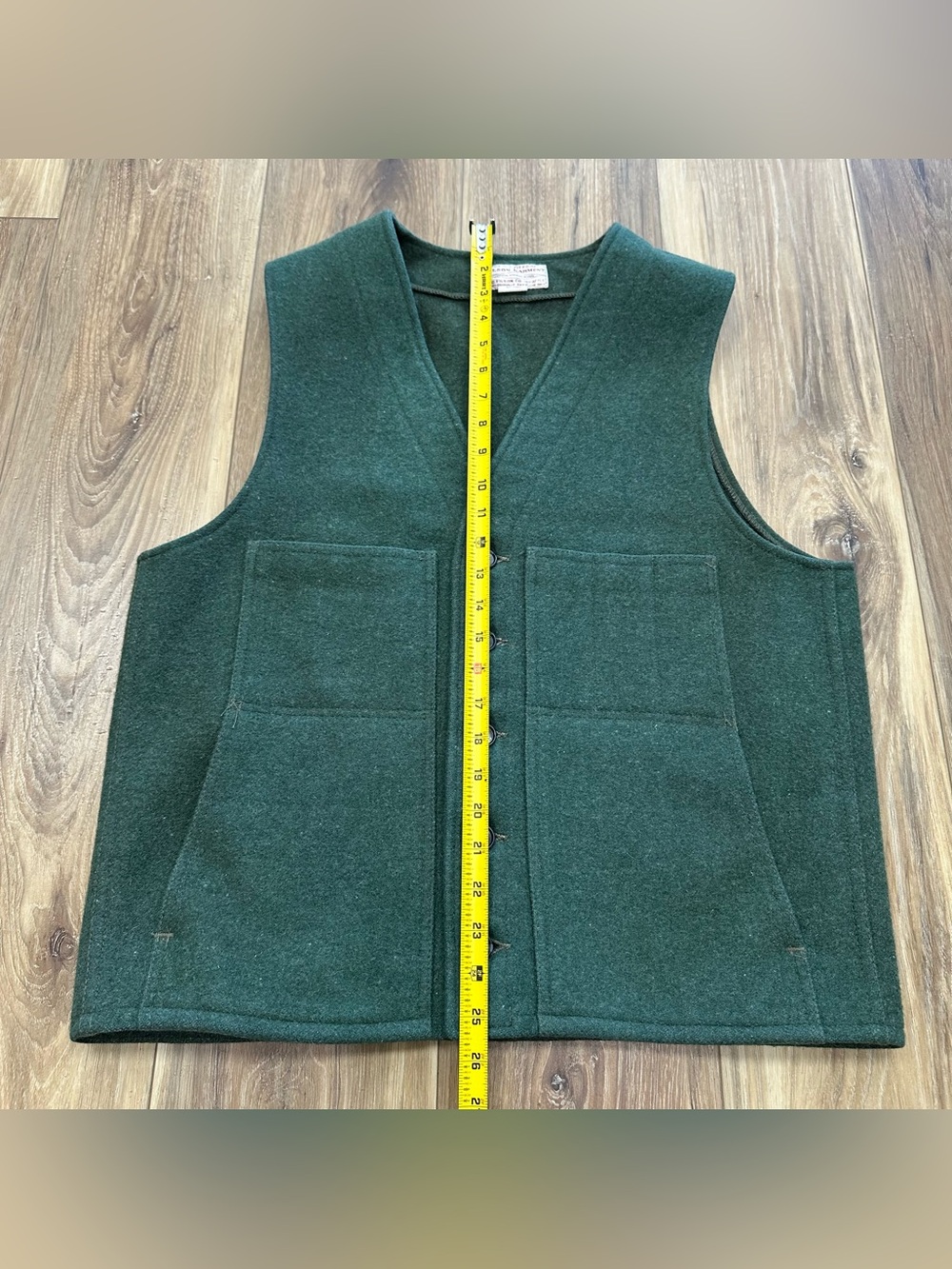 VTG Filson Mackinaw 100% Wool Vest Made in USA, Forest Green, Size 44 (Large) - Picture 7 of 7